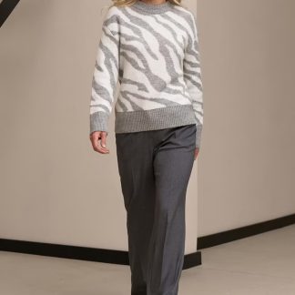 Gray Pattern Knit Sweater