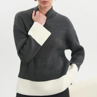 Charcoal Mock Neck Sweater